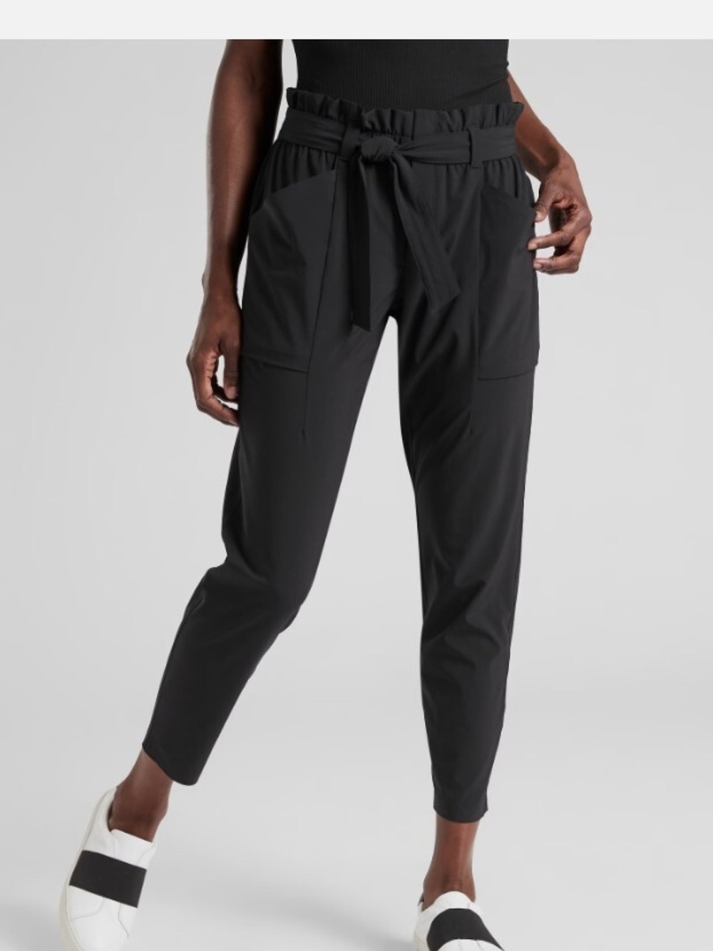 Athleta Skyline Pant 292915 Paperbag Waist Black - Size 8